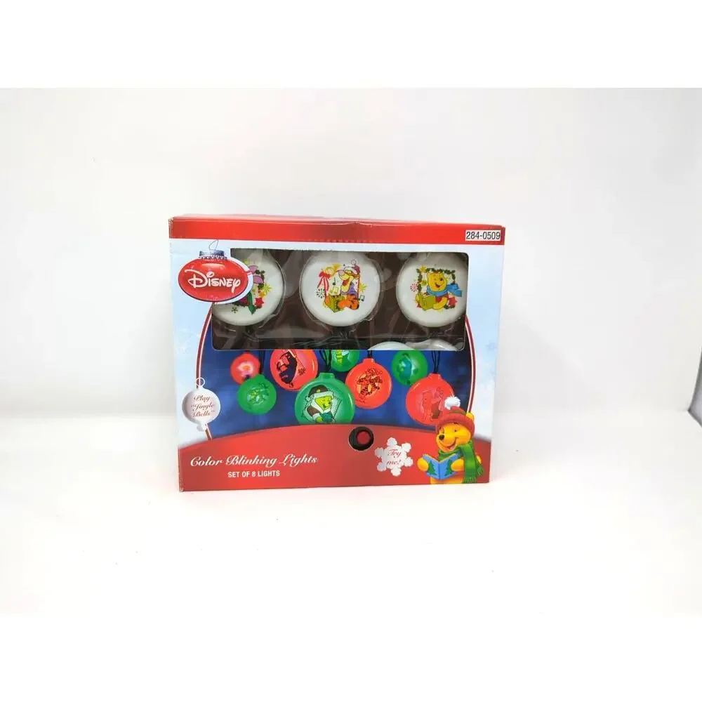 Gemmy Disney Pooh Color Blinking Christmas Lights 284-0509 Music Lights 2010